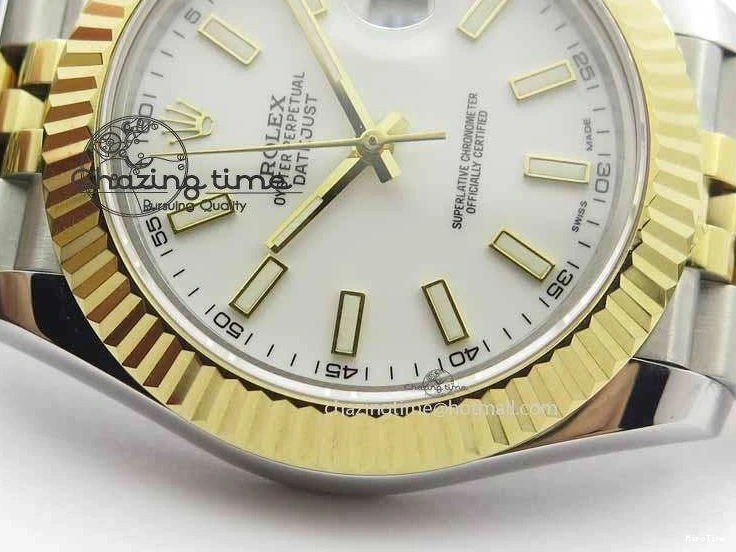 MiroTime 0125 Casual DateJust II 41mm SS YG BP Maker Best Edition White Dial On Jubilee Bracelet 3673